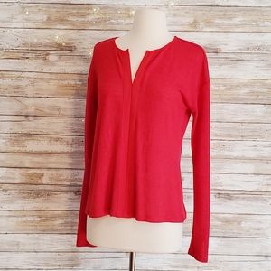 Sanctuary Sienna split neck Red woven top Small